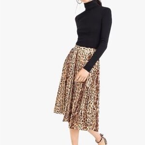 J. Crew Leopard Print Midi Skirt - Brown/Black